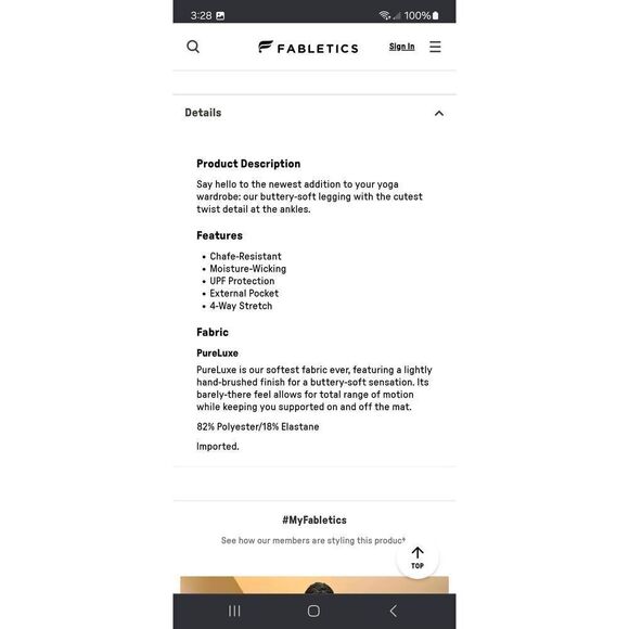 New Small Fabletics PureLuxe Oasis Twist 7/8 Leggings Mahogany Zebra Stroke NWOT - Picture 7 of 9